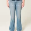 Lavtaljede bootcut-jeans i medium vask