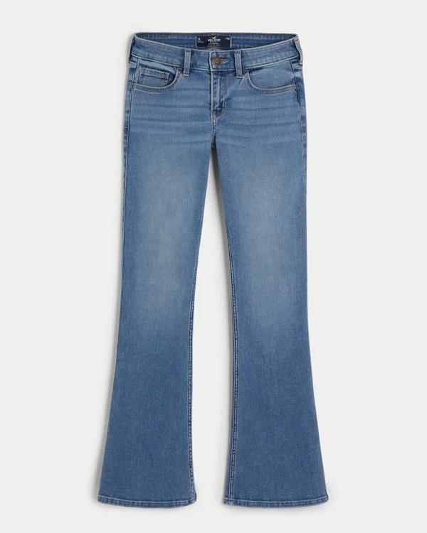 Lavtaljede bootcut-jeans i medium vask Lavtaljede bootcut-jeans i medium vask