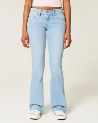 Lavtaljede bootcut-jeans med stjernebroderi