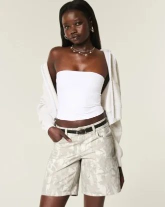 Lavtaljede camouflage-baggy-shorts