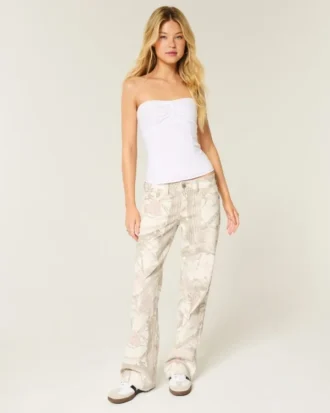 Lavtaljede camouflage-baggyjeans