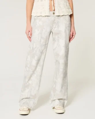 Lavtaljede camouflage-baggyjeans