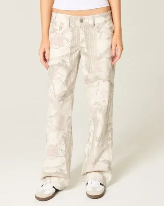 Lavtaljede camouflage-baggyjeans