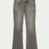 Lavtaljede grå bootcut-jeans