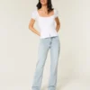 Lavtaljede, letvaskede, afslappede jeans med lige ben Lavtaljede, letvaskede, afslappede jeans med lige ben