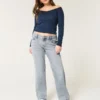 Lavtaljede, mediumvaskede, afslappede jeans med lige ben Lavtaljede, mediumvaskede, afslappede jeans med lige ben