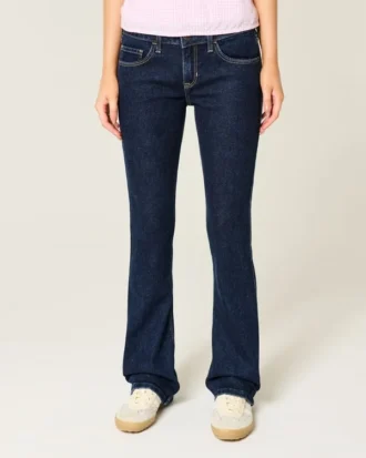 Lavtaljede mørkvaskede bootcut-jeans