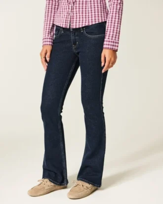Lavtaljede mørkvaskede bootcut-jeans