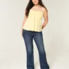 Lavtaljede mørkvaskede bootcut-jeans Lavtaljede mørkvaskede bootcut-jeans