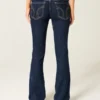 Lavtaljede mørkvaskede bootcut-jeans Lavtaljede mørkvaskede bootcut-jeans