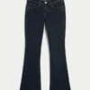 Lavtaljede mørkvaskede bootcut-jeans Lavtaljede mørkvaskede bootcut-jeans
