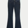 Lavtaljede mørkvaskede bootcut-jeans Lavtaljede mørkvaskede bootcut-jeans