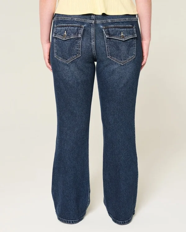 Lavtaljede mørkvaskede bootcut-jeans Lavtaljede mørkvaskede bootcut-jeans