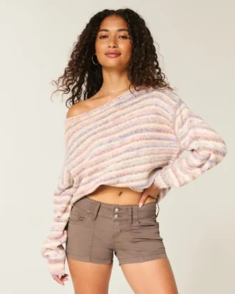 Lavtaljede poplin-shorts
