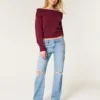 Lavtaljede, rippede jeans i medium vask med afslappet, lige pasform Lavtaljede, rippede jeans i medium vask med afslappet, lige pasform