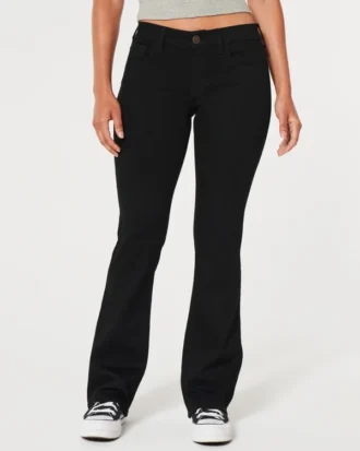 Lavtaljede sorte bootcut-jeans