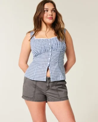 Lavtaljede twill-shorts