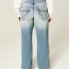 Lavtaljede Y2K-baggy jeans i medium vask Lavtaljede Y2K-baggy jeans i medium vask