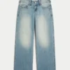 Lavtaljede Y2K-baggy jeans i medium vask Lavtaljede Y2K-baggy jeans i medium vask
