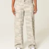 Lavtaljede Y2K Camo Baggy Jeans