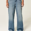 Lavtaljet baggy jeans med medium vask og Los Angeles-grafik Lavtaljet baggy jeans med medium vask og Los Angeles-grafik