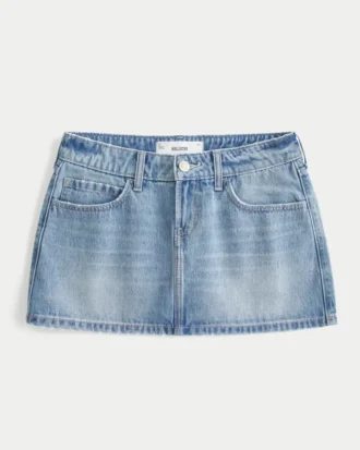 Lavtaljet denim miniskort