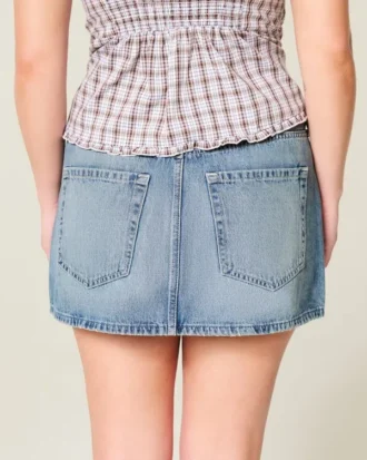 Lavtaljet denim miniskort