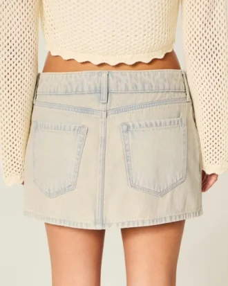 Lavtaljet denim miniskort