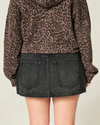 Lavtaljet denim miniskort