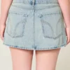 Lavtaljet denim miniskort Lavtaljet denim miniskort