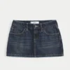 Lavtaljet denim miniskort Lavtaljet denim miniskort