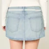Lavtaljet denimminiskirt med snøre Lavtaljet denimminiskirt med snøre
