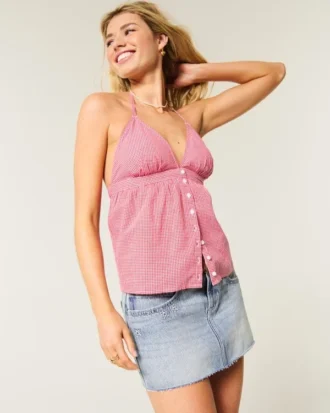 Lavtaljet mini-skort i denim med stjernebroderi Lavtaljet mini-skort i denim med stjernebroderi