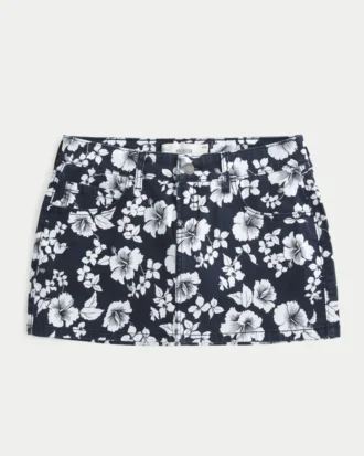 Lavtaljet mini-skort i twill