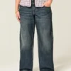 Lavtaljet Y2K mørkvasket baggy jeans Lavtaljet Y2K mørkvasket baggy jeans