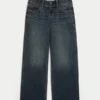 Lavtaljet Y2K mørkvasket baggy jeans Lavtaljet Y2K mørkvasket baggy jeans