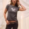 Let Body-Skimming Butterfly Graphic Tee Let Body-Skimming Butterfly Graphic Tee
