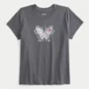 Let Body-Skimming Butterfly Graphic Tee Let Body-Skimming Butterfly Graphic Tee