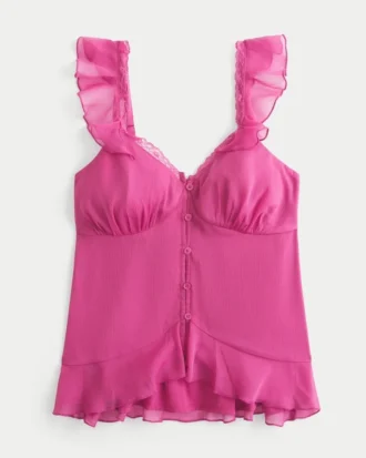 Let chiffon babydoll-top