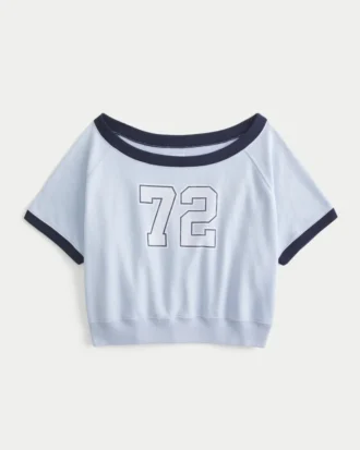 Let kortærmet sweatshirt i terryfleece med grafisk print