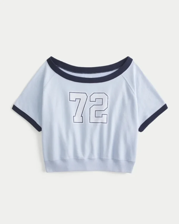 Let kortærmet sweatshirt i terryfleece med grafisk print