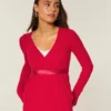 Let langærmet babydoll-top med kryds foran Let langærmet babydoll-top med kryds foran