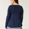 Let langærmet Pointelle Babydoll Top