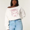 Let off-shoulder Indiana University grafisk sweatshirt
