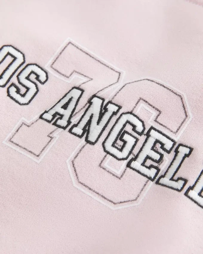 Let off-shoulder Los Angeles grafisk sweatshirt
