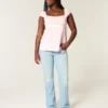 Let satin babydoll-top med bindebånd Let satin babydoll-top med bindebånd