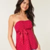 Let stropløs babydoll-top Let stropløs babydoll-top