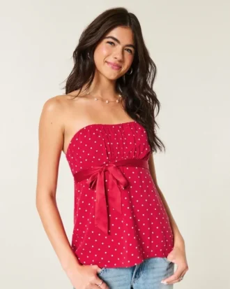 Let stropløs babydoll-top Let stropløs babydoll-top