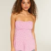 Let stropløs babydoll-top Let stropløs babydoll-top