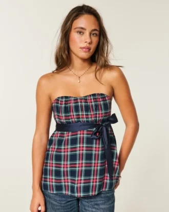 Let stropløs babydoll-top